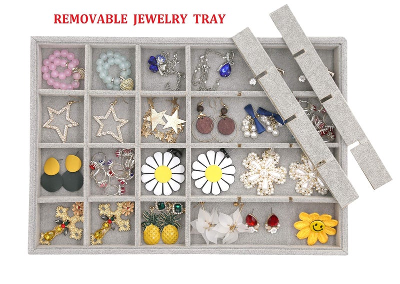 Stratalife Jewelry Organizer Stackable Earring Tray Drawer Inserts Large Drawer Jewelry Organizer Earring Display Jewelry Storage Show Case (24 Grid) - Image 2